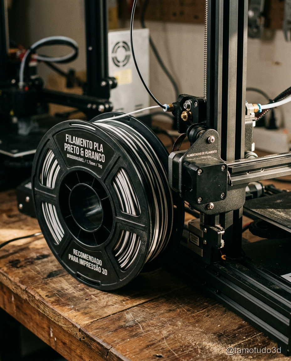 Peças 3D impressas em diferentes cores de PLA