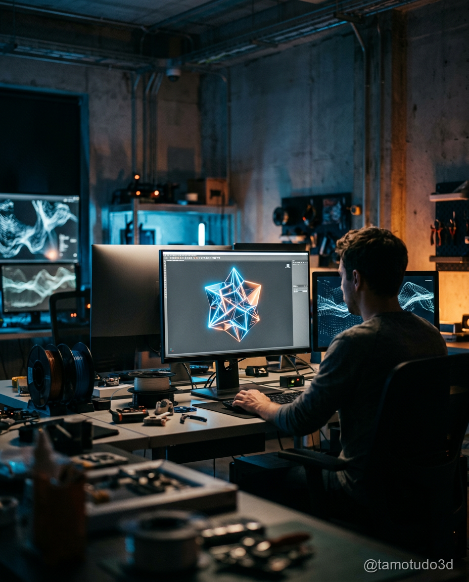 Modelo 3D gerado automaticamente por inteligência artificial para impressão 3D