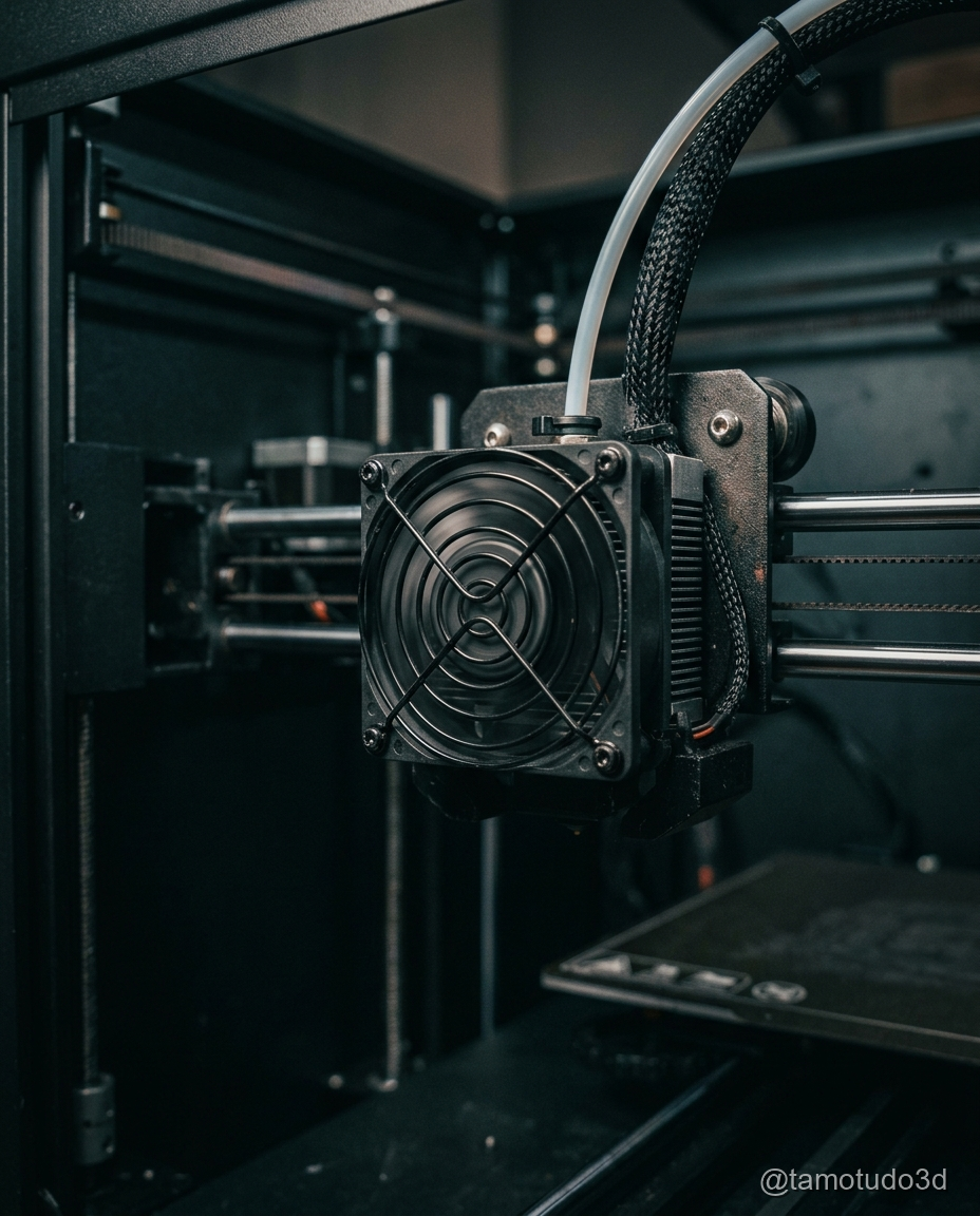 Ventoinha instalada no conjunto do hotend