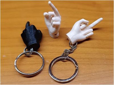 Preview do modelo 3D Porta chiavi mano dito medio