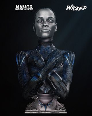 Preview do modelo 3D Wicked Black Panther Shuri Bust Portrait (Images)