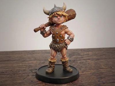 Modelo 3D Bobby, o Bárbaro (D&D) Caverna do Dragão
