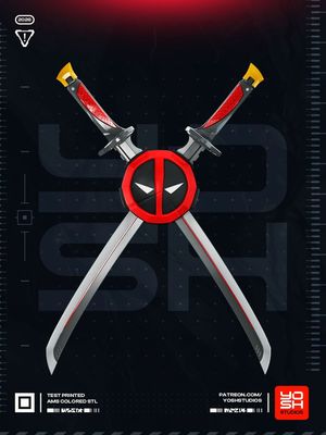 Preview do modelo 3D Deadpool Rivals Weapons