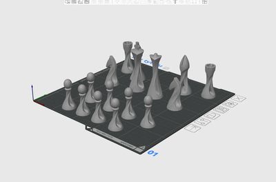 Preview do modelo 3D twisted elegance chess premium sculptural 3d printable chess
