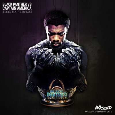 Preview do modelo 3D Wicked Black Panther Bust
