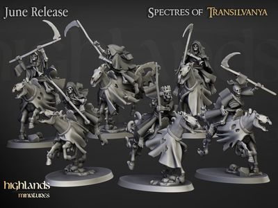 Preview do modelo 3D Highlands Miniatures Spectres Of Transilvanya Spectral Cavalry @tridrob