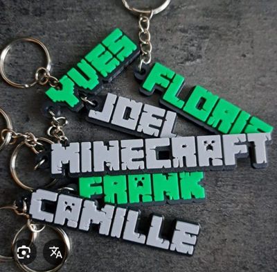 Preview do modelo 3D Minecraft Rectangle Keyring