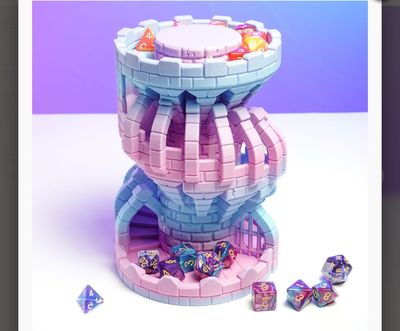 Preview do modelo 3D battlement dice tower and storage